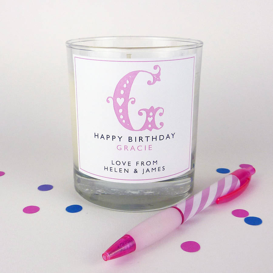 Personalised Initial Candle By Little Cherub Design