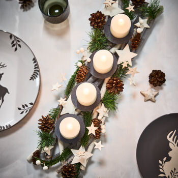 Frosted Pine Christmas Candle Table Centrepiece, 3 of 6