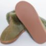 Genuine Sheepskin Slippers With Zipper Olive, thumbnail 6 of 6