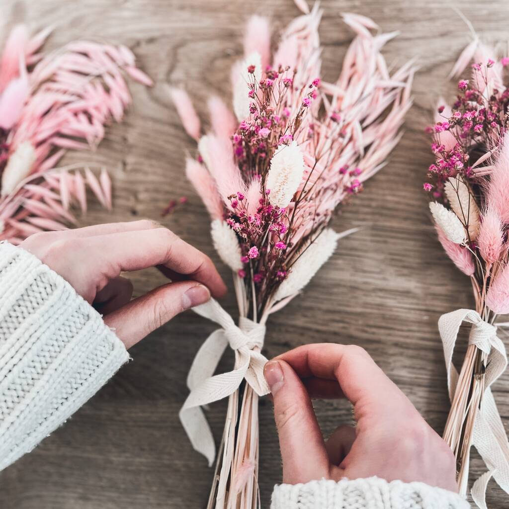 Pink Dried Flower Bouquet By Teppi