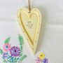 New Baby Wooden Hanging Heart, thumbnail 1 of 5
