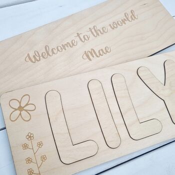 Personalised Name Puzzle With Floral Detail, 6 of 8