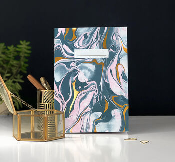 Hand Marbled Gold Foil Notebook Pack, 6 of 9