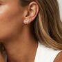 18k Gold Or Silver Curved Cluster Stud Earrings, thumbnail 1 of 6