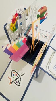 Personalisable Art/Artist Themed 3D Greeting/Gift Card, 5 of 6