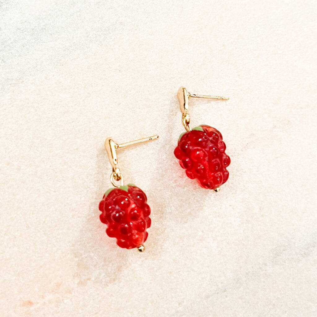 Ruby Raspberry Drop Earrings