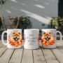 Personalised Dog Mug Chow Chow In An Autumn Wreath, thumbnail 2 of 2