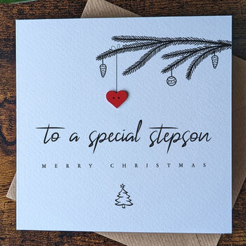 Personalised Christmas Card For Stepson, 2 of 4