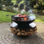 Ring Of Logs 90 With Swing Arm BBQ Rack Steel Firepit, thumbnail 1 of 3