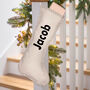 Personalised Nordic Grey Piped Christmas Stocking, thumbnail 5 of 8