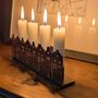 Brass 'House Facade' Candle Holder | Gift Set With Four Candles, thumbnail 2 of 4