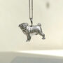 Sterling Silver Pug Necklace, thumbnail 3 of 10
