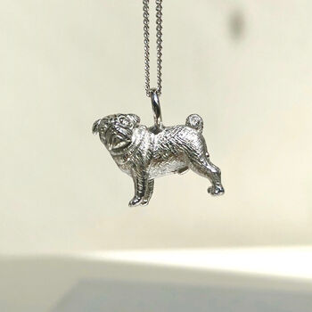 Sterling Silver Pug Necklace, 3 of 10