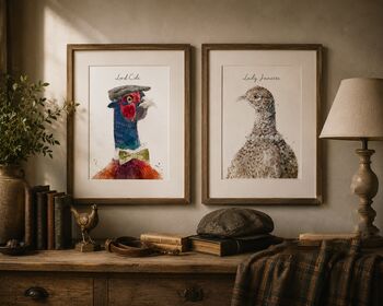 Personalised Mr And Mrs Pheasant Prints, 3 of 7