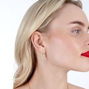Designer Angel Wing Studs In 18ct Gold Vermeil, 5 of 5