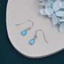 Blue Opal Droplet Drop Hook Earrings In Sterling Silver, thumbnail 2 of 12