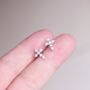 Sparkly Cross Studs, Cubic Zirconia Stone Cross Earrings, thumbnail 1 of 7