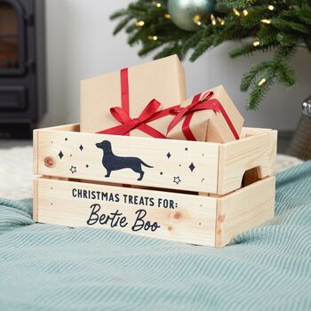 Dog Silhouette Pets Christmas Treats Crate, 2 of 3