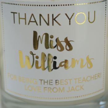 Personalised Thank You Teacher Gift Candle, 2 of 4
