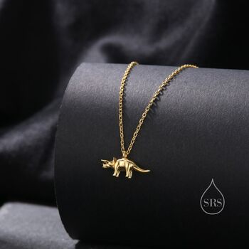 Triceratops Dinosaur Pendant Necklace, 4 of 10