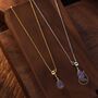 Delicate Purple Opal Droplet Lariat Pendant Necklace, thumbnail 5 of 12