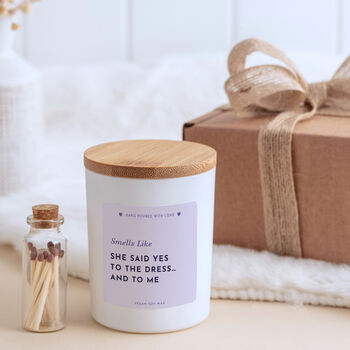 She Said Yes Wedding Soy Wax Candle Gift, 4 of 6
