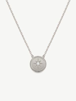 North Star Coin Pendant Necklace Sterling Silver, 2 of 4