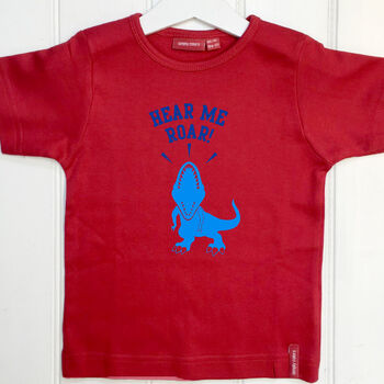 Personalised Roaring Dinosaur Babygrow/Child T Shirt, 6 of 12