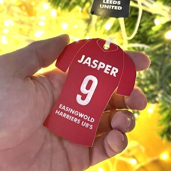 Personalised Colour Sports Shirt Christmas Decorations, 5 of 7