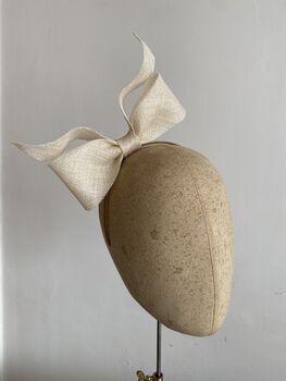 Sculptural Ivory Bow Fascinator 'Ava', 5 of 9