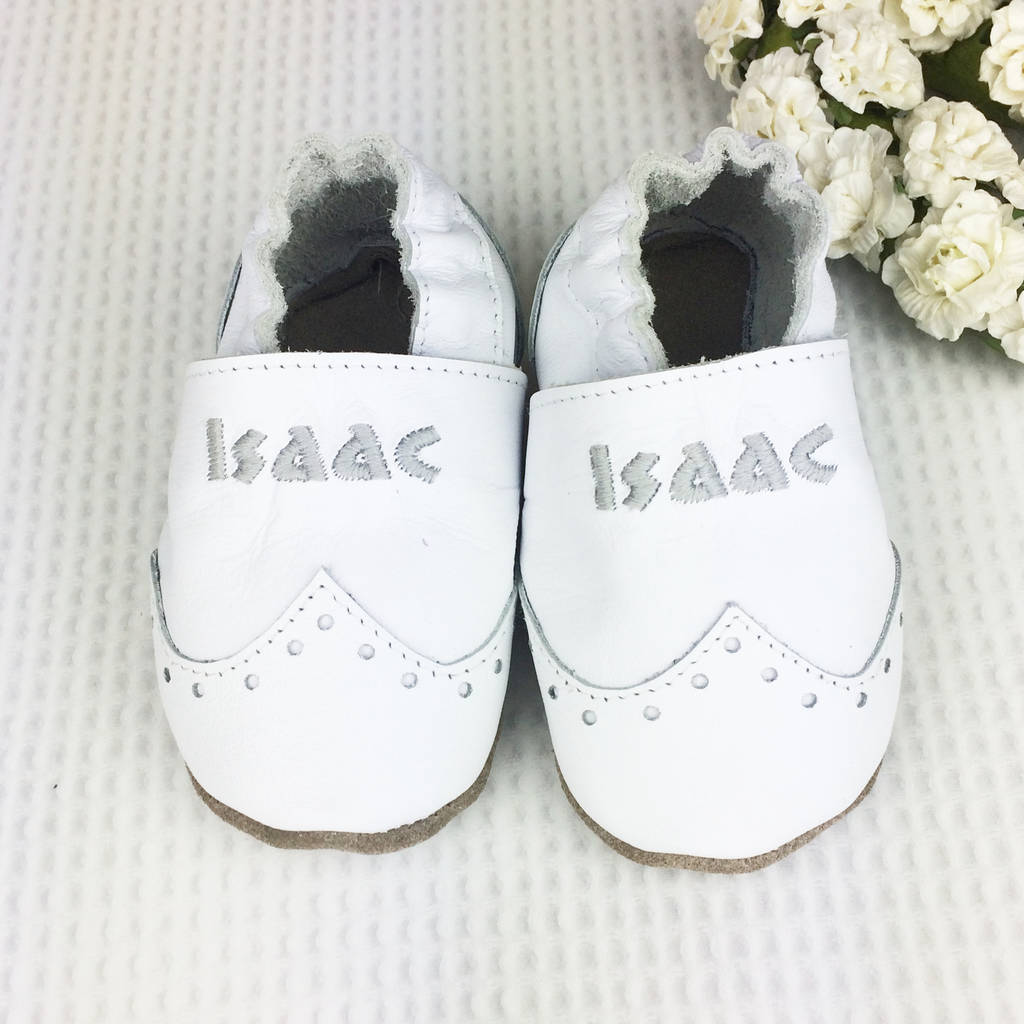 Personalised Christening Brogue Baby Shoes, 1 of 8