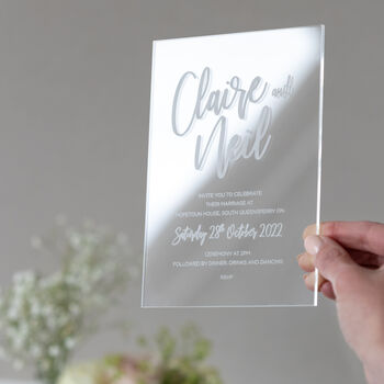 Clear Elegance Acrylic Wedding Invitations, 6 of 8