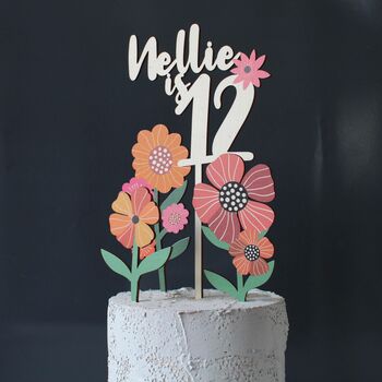 Personalised Cake Topper, Flowers, 6 of 8