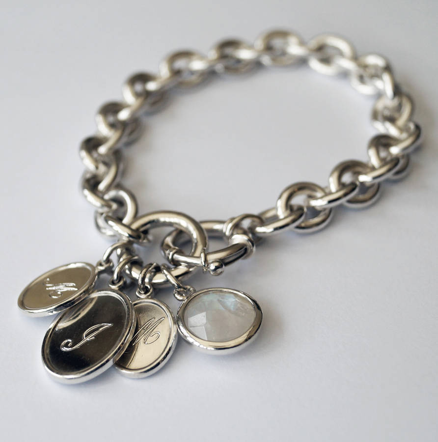 Personalised Heavy Link Charm Bracelet By Sallyanne Lowe