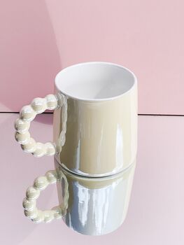 Glazed Pearl Ceramic Mug Cream, 5 of 5