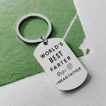 Best Farter Funny Fathers Day Keyring Gift, 2 of 5