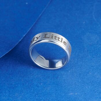 Silver 8 Mm Personalised Band Ring For Men And Women, Thick Silver Ring, 5 of 11