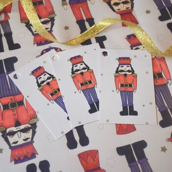 Nutcracker Christmas Gift Wrapping Paper Set, 3 of 6