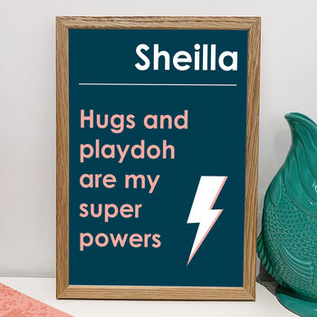 Personalised Super Power Typography Print, 10 of 11