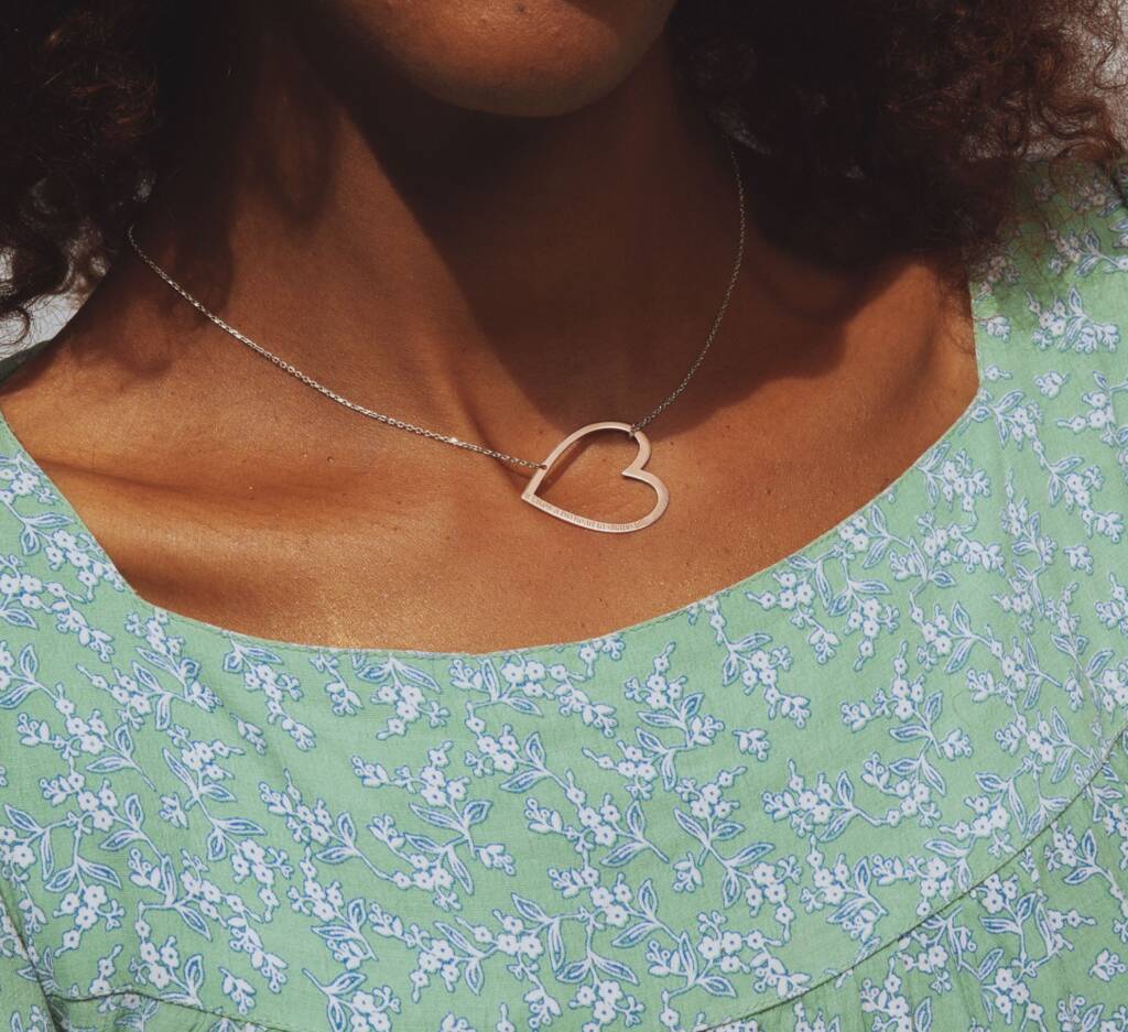 Heart Necklace / Sideways Heart Necklace / Solid Gold Heart – M E I R A K O