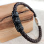 Men's Personalised Engraved Leather Bracelet, thumbnail 4 of 11