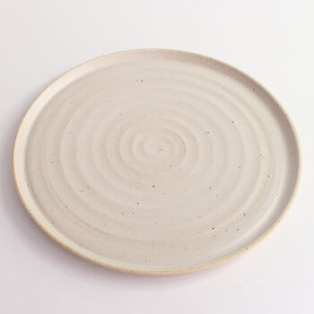 Off White Ceramic Dinner Plate Stone, 2 of 6