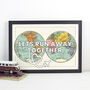 'Let's Run Away Together' World Map Print, thumbnail 4 of 4