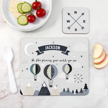 Personalised Children's Hot Air Balloon Placemat Set, 2 of 4