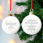 Personalised 'First Christmas As' Ceramic Bauble, thumbnail 1 of 4