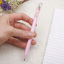 Pastel Pink Ballpoint Pen With Gold Clip, thumbnail 2 of 4