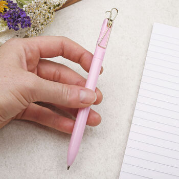 Pastel Pink Ballpoint Pen With Gold Clip, 2 of 4