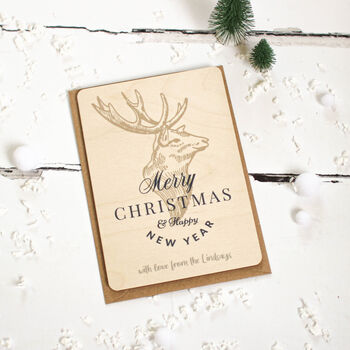 Personalised Christmas Card, Wooden Christmas Card, 5 of 9