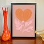 Heart Flower Illustration Art Print, thumbnail 2 of 3