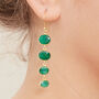 Emerald Gold Plated Silver Pebble Drop Earrings, thumbnail 1 of 9